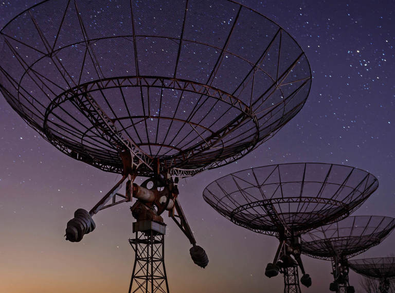 Satellite dishes dark