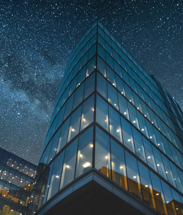 Parallax Builing And Stars